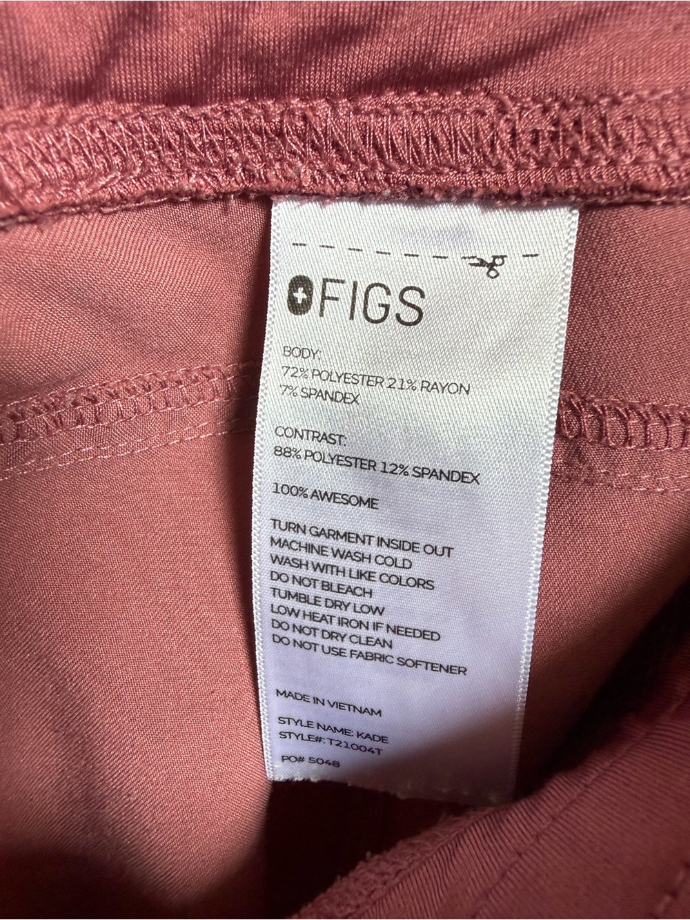 Women's Relaxed Drawstring Scrub Pants and Top Dusty Rose - Picture 9 of 11